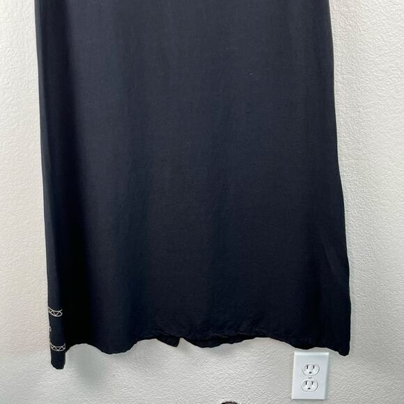 Vintage Lemon Grass Black Safari Linen Button Down Sleeveless Midi Dress Medium - Picture 12 of 15